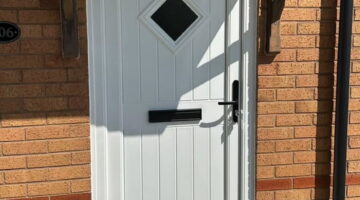 white front uPVC door repaired during service visit